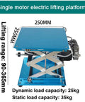 Heavy Duty Motorized Lab Jack Lift Table With Smooth Electric Lifting Platform And Height Adjustable Stage, 25kg Load Capacity, side view with dimensions.