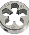 M16x2 Metric Round Die Right Hand for External Threading, 1.50 Inch Outer Diameter, 0.55 Inch Thick, Pro Grade High Precision Tap, Large Chip Clearance, Conical Lock Hole, Built for Clean, Precise Threads Every Time. M16x2 steel round die
