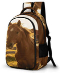 Red Barn Pasture Horse Print Backpack For Everyday Use Unisex Large Capacity Daypack With Durable Zippers Breathable Polyester Build Trendy School And Travel Bag