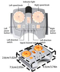 36 Pcs Power Functions Motor Set For STEM Building Blocks remote control with labeled buttons and knobs.
