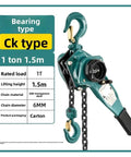 Heavy Duty Hand Cranked Wire Hoist Tensioner With Manual Pulley Lift For Home Garage And Workshop 1 Ton Load Capacity At 1.5 Meter Reach with chain details.