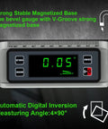 Top Shelf Digital Angle Finder Protractor Offering Dead On Precision Zero To 360 Degrees with magnetic V-Groove base.