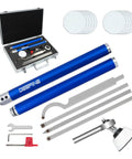 DEEFIINE carbide tip wood lathe turning tool set with aluminum handle, 4 carbide inserts, bowl sander, and case
