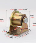 T Groove Wheel Sliding Gate Roller 45 Steel Heavy Duty Caster For Square Tube Track Inverted Track And Rolling Gate Industrial Machines Wire Rope Rail Barn Door 48mm 1.9in Dual Bearing Design For Quiet Smooth Operation in gold with measurement annotations showing wheel size and dimensions