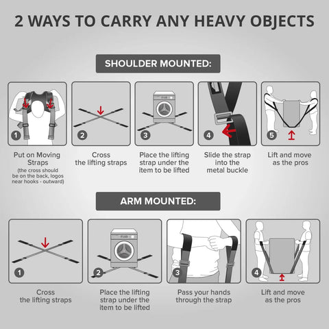 Moving Straps For Furniture, 2 Pairs, Heavy Duty Lifter Straps For Two Movers, Move Furniture Easily And Safely, Adjustable Length 50 To 118 Inches, Durable Lifting Straps To Prevent Back Strain