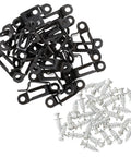 Hella Sturdy Invisible Furniture Connectors And Hidden Fasteners For Wardrobe Setup No Sweat Assembly Rock Solid Two In One Wood Joint Screws with black metal plates and silver screws.