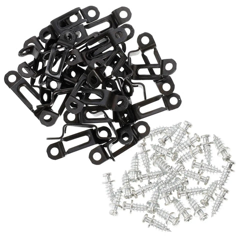 Hella Sturdy Invisible Furniture Connectors And Hidden Fasteners For Wardrobe Setup No Sweat Assembly Rock Solid Two In One Wood Joint Screws with black metal plates and silver screws.