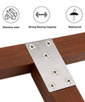 Heavy Duty Stainless Steel Mending Brackets 40 Pack Straight Up Solid Plates For Wood Shelves And Cabinets Rust Resistant DIY joining bracket securing wooden frame with screws.