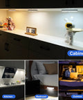 Stick On Wireless Under Cabinet Lights Anywhere With Remote Control Dimmable 20 LED Rechargeable Night Light illuminated under cabinets and various settings