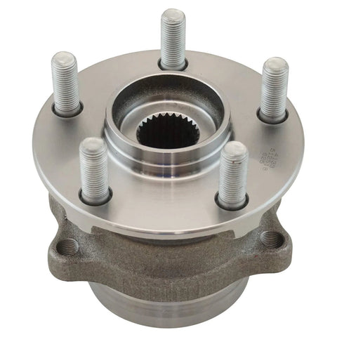 Front view of a wheel hub from the Four Piece Front And Rear Wheel Bearing And Hub Assembly Set For Subaru Crosstrek XV Forester Impreza 2014 2015 2016 2017 2018 2019 2020 2021 2022 2023 16 23 Complete Kit With Front And Rear Hubs