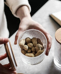 Top Shelf Airtight Glass Storage Jars 320 Milliliters With Durable Sealed Lids For Coffee Beans Tea Nuts Candy And Spices To Keep Your Pantry Stash Fresh And Organized with peanuts.