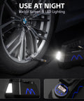 Portable Tire Inflator Air Compressor With Digital Pressure Gauge, 12V DC Car Pump with LED lighting inflating car tire