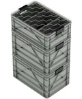 Pro Pack Heavy Duty Stackable Storage Bins Set With Lids And Dividers, Two Full Size And One Half Size Crates For Organization