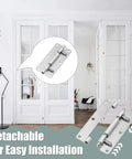4 Inch Quick Release Hinges Set With Detachable Spring Mechanism Pro Grade Stainless Steel 304 in room with glass doors