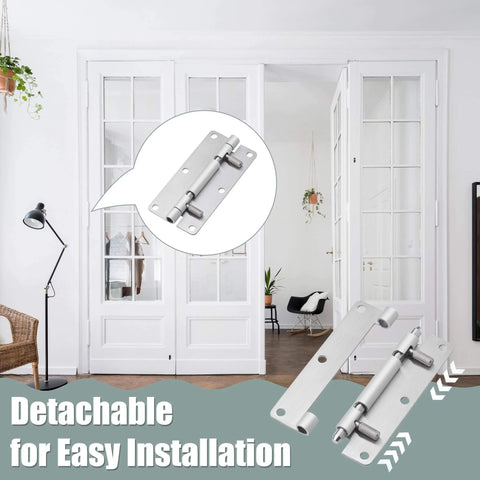 4 Inch Quick Release Hinges Set With Detachable Spring Mechanism Pro Grade Stainless Steel 304 in room with glass doors