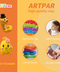 Air Dry Clay Kit For Kids With 12 Animal Sculpting Molds And 4 Vibrant Colors, Ultra Light Soft Modeling Clay with crafting options.