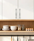 Kitchen cabinet with 10 Pack Six And A Quarter Inch Brushed Satin Nickel Sleek Cabinet Handles Zinc Alloy Drawer Pulls