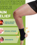 Open Heel Ankle Support Sleeve With Light Breathable Knit Fabric For Men Women Kids Medium Compression Right Or Left Ankle Black Size M 1 Pair