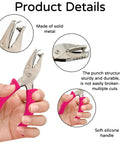 Two Pack One Quarter Inch Hole Punch For Paper Crafts Handheld Circle Punch Durable Metal Puncher With Rose-Red Silicone Handle