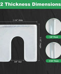 64 Piece Auto Body Fender Alignment Shim Kit With Slotted Shims In One Sixteenth And One Eighth Inch Thickness, details and slots