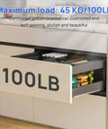 Bottom Mount Soft Close Drawer Slides Set 10 12 14 16 18 20 22 24 Inch Full Extension Concealed Rails 100 Pound Load Without Bracket Fits One Half To Five Eighth Inch Drawer Sides Frameless Cabinets Easy Install Beefy Steel installed in kitchen drawer holding utensils and produce.