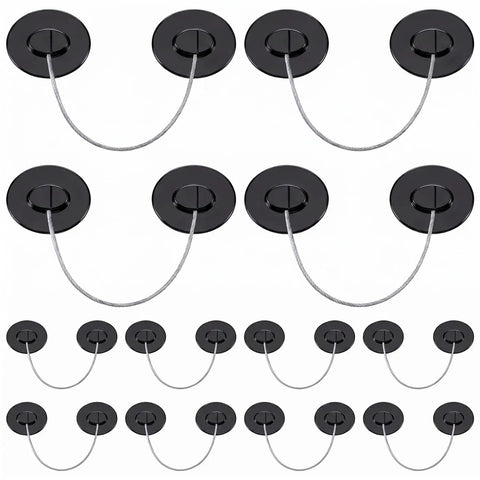 Heavy Duty Refrigerator Locks With Keys 12 Pack Adhesive Fridge Locks for Kidproofing and Child Safety, shown in black adhesive design