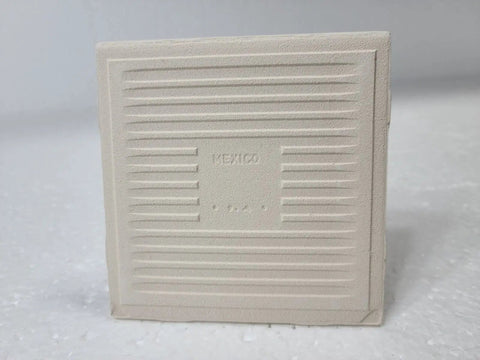 Back view of Beige Bone Almond Ceramic Bullnose Tile 4x4 Square Trim With Curved Edge 9 Piece Box Classic Color 006 Perfect For Backsplash