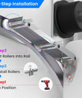 Installation of Heavy Duty Garage Door Top Fixture Brackets With Four Nylon Rollers For Low Headroom Garages Ultra Quiet Operation Rust Resistant Steel Hardware Reinforced Packaging For Safer Shipping