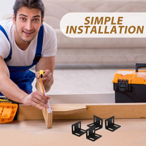 Beefy Right Angle Shelf Brackets Set Of 10 Heavy Duty Metal Corner Braces 2.0mm Thick Black Finish for easy diy installation