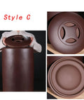 Hella Durable Ceramic Rice Jar And Airtight Storage Container For Coffee Beans Tea Flour Pet Food And Grains With Secure Lid Options, showing lid design and jar angle.
