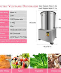 No Sweat Electric Commercial Salad Spinner 22 Liter Auto Timer Vegetable Dryer Stainless Steel Restaurant Grade Lettuce Washer with 40cm diameter.