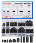Rubber Vacuum Cap Set 120 Piece Assortment in 10 Sizes For Tubes From One Eighth Inch To One Half Inch OD, Automotive Carb Line Hose Caps