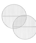 Top Shelf Replacement Cooking Grate For 16 Inch Charcoal Grill Chrome Plated Steel Round grilling racks in a two pack.