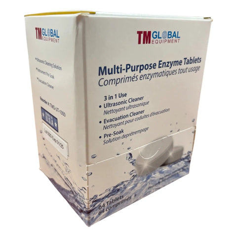 Box of 64 Biodegradable Enzymatic Tablets 3 In 1 Ultrasonic Cleaner Evacuation Cleaner And Tools Pre Soak Quick Dissolve.
