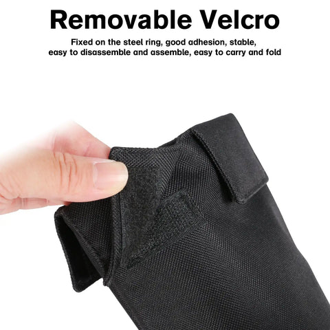 Removable velcro detail on Ultimate Drumstick Bag Holder For 14 Pairs With Metal Rod Extension and Heavy Duty 1200D Water Repellent Case.