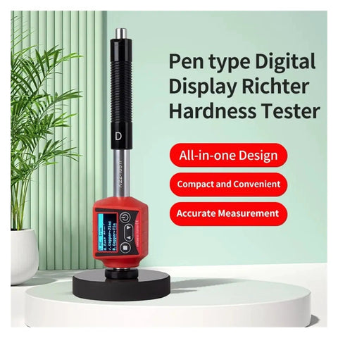 Portable Pen Style Digital Hardness Gauging Tool For Stainless Steel And Titanium Featuring Real Deal Multi Scale Readouts Including Hrc Hrb And Dead On Precision, compact design with digital display.