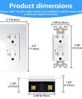 Product dimensions of Tough As Nails GFCI Outlets 20 Pack 20 Amp Weather Resistant White Receptacles with ETL ratings.