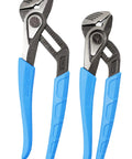 Tongue And Groove Pliers Set 8 And 10 Inch, Adjustable Groove Joint Pliers With Quick Adjust Button, Speed Grip, Laser Hardened Crosshatch Teeth