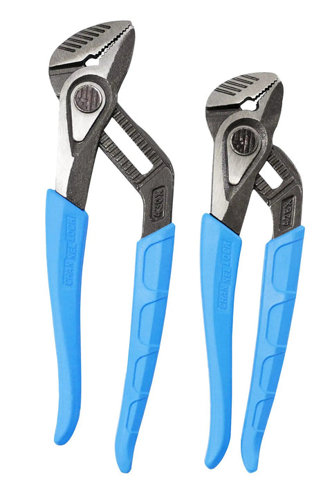 Tongue And Groove Pliers Set 8 And 10 Inch, Adjustable Groove Joint Pliers With Quick Adjust Button, Speed Grip, Laser Hardened Crosshatch Teeth