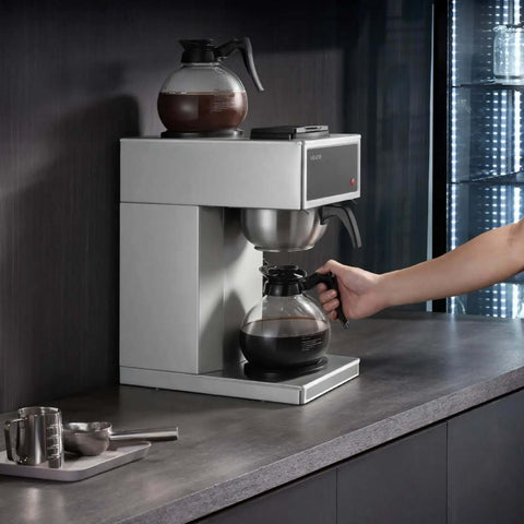 Commercial Drip Coffee Maker Built For Busy Kitchens With 12 Cup Capacity Dual Warmer Plates Two Glass Carafes Stainless Steel Brew Unit