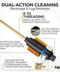 Dual-action cleaning tool with rotating head and dual brushes, designed for Remington Model 700 Field Cleaning Kit.