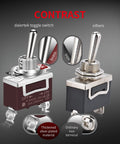 Heavy Duty Waterproof Toggle Switch 12V DC 30A 2 Pin ON Off SPST With Weatherproof Boot Cap Cover comparison image