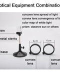 Optical equipment combination including prism, convex lens, and concave lens for Solid Gear 86 Piece High School Physics Lab Kit Bundle.