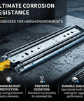 Heavy Duty Locking Drawer Slides 500 Pound Full Extension With Two Way Lock In Lock Out For Secure Transit In RVs Trucks Trailers And Mechanical Cabinets, steel, rust-resistant