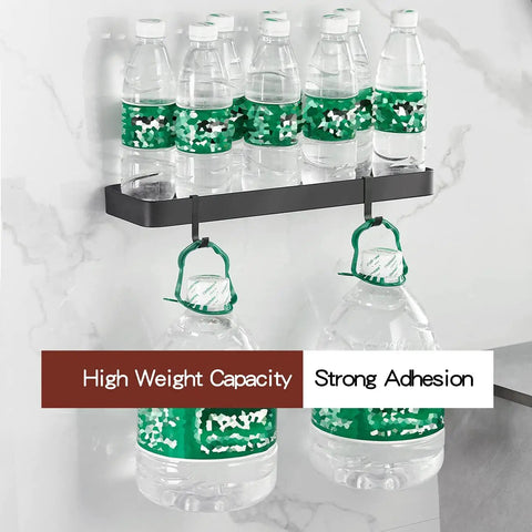 Two Tier Wall Mounted Glass Bathroom Shelves With Floating Tempered Glass Design Rustproof Black Finish Easy Install Durable Bathroom Organizer For Towels Toiletries And Essentials Boss Level Storage holding water bottles