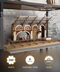 Platform Nine Three Quarters 3D Puzzle Wooden Model Kit Mechanical Harry Potter Scene With Two Figurines Kings Cross Station Brickwork Two Sided Display Includes Track Section Compatible With Hogwarts Express, 23.4 in