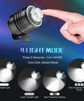 Demonstration of 4 Pack Rechargeable Clip On Shoe Lights For Clogs And Shoes With 3 Lighting Modes Constant Light Lower Constant Light And Fast SOS Flash