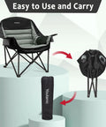 Beefy Heavy Duty Oversized Camping Chair With Side Pocket And Cup Holder Portable Folding Outdoor Chair For Adults Up To 400 Lbs