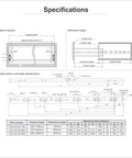 Specifications diagram for 45mm Full Extension Ball Bearing Drawer Slides Side Mount 32 Inch 800mm 1 Pair High Quality Precision Crafted.