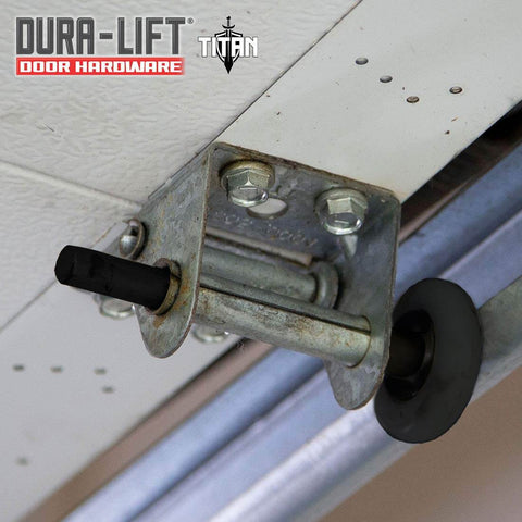 Quiet 2 In Sealed Nylon Garage Door Roller With 4 In Corrosion Resistant Stem installed in garage door bracket